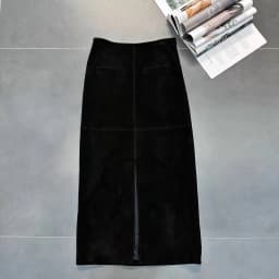 Retro High Grade Suede Real Leather Long Skirt 80cm For Women Upgraded Imported Jupe Back Split Waist Loop Faldas Ankle-Length