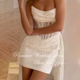 Modern Lace Boat-Neck Short Sheath Wedding Dress 2026 Sleeveless Pleat Beading Backless Bridal Gown Vestidos De Novia Customized
