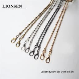 10pcs/lot 120cm 60CM Ball Replacement Chain Strap Metal link Clasp Purse Chain Bag Handle Shoulder Cross Body Handbags Chain