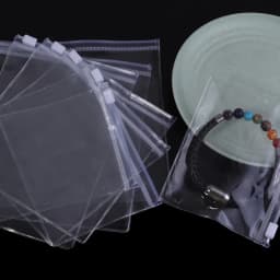 10Pcs Thicken Zipper Bag Transparent Plastic Bag Anti Oxidation Jewelry Pouch for DIY Jewelry Storage Earring Bracelet Packaging