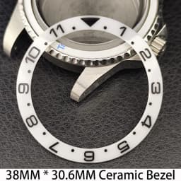 Sloping 38mm * 30.6mm Ceramic/Aluminum Bezel GMT and Diving Watch Insert Fits for 40mm Men's Watch Case Bezel Replacement Insert
