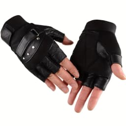 Breathable Half-Finger Sport Gloves - Anti-Slip, Durable Sheepskin Leather for Outdoor Fitness & Cycling, Lightweight