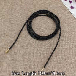 New Round Leather Rope Long Waist Belt Thin Slim Dresses String Waistband Knotted Waist Rope Skirt Decorative Coat Sweater Strap