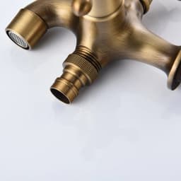 High Quality Total Brass Brushed Double Using Washing Machine Faucet Bathroom Corner Faucet Tap Garden Outdoor Tap