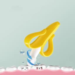 Banana Baby Teether Toy Silicone Training Toothbrush, BPA-Free Infant Gum Massager, Toddler Chew Teething Soother