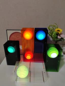 RGB 16 Colors DIY Lamp Desk Acrylic Moon Ambient Light Nordic Style Cordless Rechargeable Bedroom Lamp Indoor Decoration 30*15cm