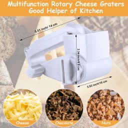 LMETJMA Rotary Cheese Grater Manual Handheld Cheese Grater with Stainless Steel Drum for Grating Hard Cheese Chocolate Nut JT241