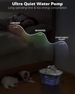2.5L USB Pet Water Feeder Automatic Smart Drinker Water Auto Feeder Bowl Cat Dog Drinking Fountain Water Fountain(No 5V 1A Plug