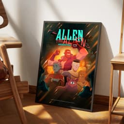 I-Invincible Cartoon Self-adhesive Art Poster Fancy Wall Sticker for Living Room Bar Decoration Vintage Decorative Painting