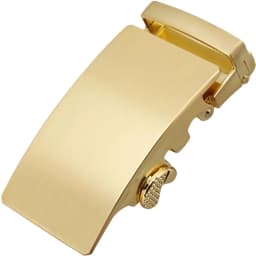 Automatic Ratchet Leather Belt Buckle Mens Solid Buckle Only for 3.5cm/1.38in Leather Strap Cool Gold Black Belt Buckle