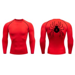 Spider Print Compression Shirts for Men Gym Workout Fitness Undershirts Short Sleeve Quick Dry Athletic T-Shirt Tops Sportswear