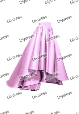 Women's High Low Elegant Prom Party Skirt A-Line Pleated Front Short Back Long Satin Skirt With Pockets For Evening Gown