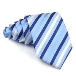 Men's Polyester 8cm Ties Vintage Navy Blue Striped Paisley Pattern Jacquard Weave Necktie Business Wedding Party Accessory Gift