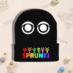 Sprunki Cartoon Cute Knit Hat for Children Anime Fashion Knitted Hat Boys Girls Winter Warm Cap Kids Windproof Hip Hop Caps Gift