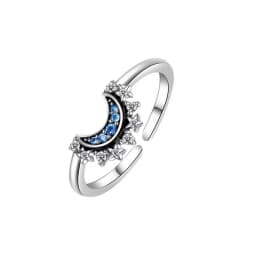 YILUOCD Sparkling Sun and Moon Adjustable Couple Rings CZ Open Promise Ring 2024 New Style Stackable Engagement Jewelry Day Gift