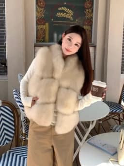 2025 Winter New Style Short  Fur Vest Women's Warmth Outerwear Stand Collar Korean Version Plush Thickened Standard Fit