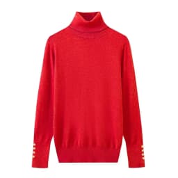 YENKYE Autumn Women Long Sleeve Basic Turtleneck Knit Sweater Casual Pullover Knitwear