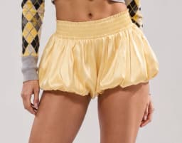 Women's Bubble Shorts Elastic Waist Solid Color Stylish Balloon Shorts Bottoms Y2K Fairy Sweet Pettipant