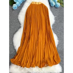 Polka Dot Print High Elegant A-line Pleated Long Skirt For Women 2025 Spring autumn Office Lady Casual Leopard Skirts