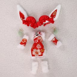 ICY DBS Blyth Doll Clothes 1/6 bjd Rabbit New Year Suit Pastoral Style Bag Set Licca Azone Body sd