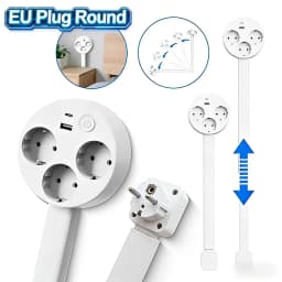 4 Styles Electrical Outlet Extender Plug Wall Outlet Extender Extendable Wall Socket Rotatable Folding Portable Power Socket
