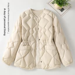 Authentic Winter 2025 High Quality Fashionable Unisex down Cotton Jacket V-Neck Women's Outerwear Thickened Long Sleeve Coat