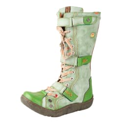 TMA EYES Strape-Accent Washed PU Leather Flat Women's Boot With Plus Size