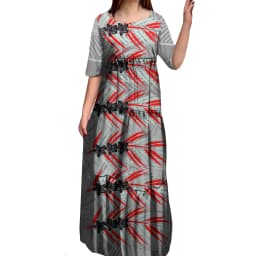 Anti-wrinkle 8XL Polynesian Milk Silk O-neck Tiered Dress Hot Selling Pacific Island Art Hawaii Design Evening Mermaid Dresses