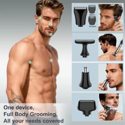 Hatteker Hair Clipper Grooming Kit for Man Trimmer Shaver Wet and Dry Precision Haircut Tools for a Neat And Tidy Look