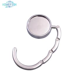 HOMEFISH Foldable Alloy Bag Hook, Portable Desktop Purse Hanger, 1 Piece