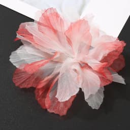 5PC 3D Organza Artificial Flowers Head For Home Wedding Decoration Gradient Bridal Headwear DIY Clothing Making Hair Accessories