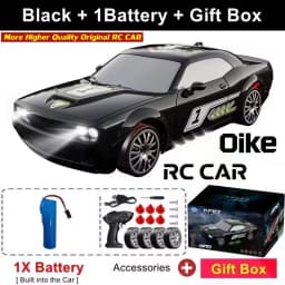 Oike 4WD Drift Racing RC Car with LED Light High Speed 2.4G Radio Remote Control 4x4 Race Sports Cars for Kids Toy Gift