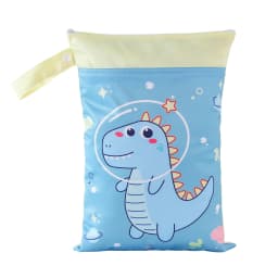 Babyshow 1PC Washable Wet Dry Bag Wetbag for Baby Diapers Nappies Waterproof Reusable Diaper Bag with Two Zippers 25cmx35cm