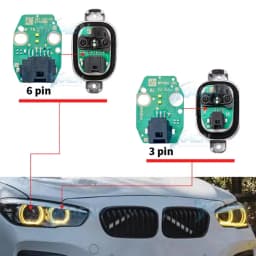 Yellow LED Angel Eyes DRL Chips Board For 2015-2019 BMW 1 Series F20 F21 LCI LED Headlight Daytime Running Light Amber Blue Red