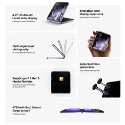 New Xiaomi MIX Flip Smartphone Global Version Snapdragon 8 Gen 3 CPU 12GB RAM 512GB ROM 50MP Leica Camera Foldable Display