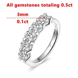 ALITREE D Color 4mm Moissanite Diamond Rings for Women Classic Match Wedding Eternity Band with GRA s925 Sterling Silver Ring