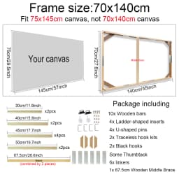 24 Sizes Modern Wood Canvas Frame Wooden Frames Wooden Photo Oil Painting Canvas Diamond Painting Frames Canvas Wood Wall Frame