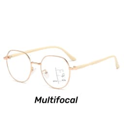 Retro Round Progressive Multifocus Reading Glasses Metal Frame Far Sight Glasses High Definition Anti-blue Presbyopia Glasses