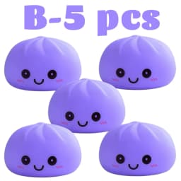 2026 New Luminous Colored Steamed Dumpling Squishy Toy, Soft Silicone Decompression LED Night Light, Glowing Squeeze Lamp for An
