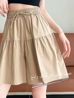 Ice Silk Casual Bloom Short Pants Women's High Waist Loose Thin Wide Leg Five-Quarter Length Commute Style Korean Fashion