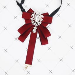 Gorgeous Bow Tie Vintage Luxury Lady Head Diamond Pearl Ribbon Tassel Brooch Chic Girls Elegant Costume Jewelry Collar Pin