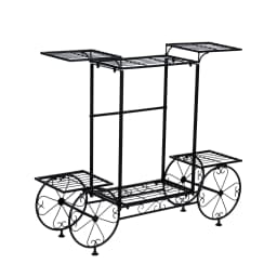 Garden Cart Stand Flower Pot Holder Display Rack Home Plant Stand - Multi-Functional Garden Storage Organizer