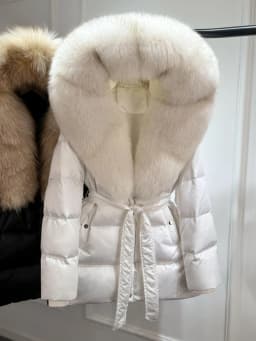 Lagabogy 2025 Top Quality Winter White Goose Down Jacket Women Coat Natural Silver Fox Fur Hooded Thick Female Waterproof Parkas