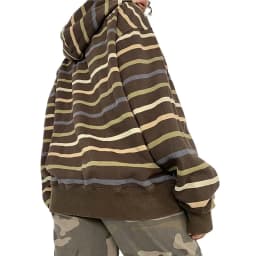 Aesthetic Sweatshirt Striped Long Sleeve Tops with Pockets Hoodie for Women Grunge Emo y2k Clothes Streetwear