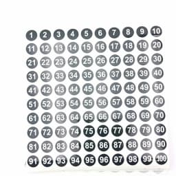 Colors 1-100 Number Sticker 10mm Paper Round Self Adhesive Number Sticker Label White Marking Digital Label Sticker
