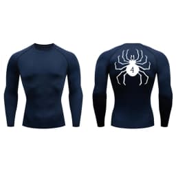 Spider Print Compression Shirts for Men Gym Workout Fitness Undershirts Short Sleeve Quick Dry Athletic T-Shirt Tops Sportswear