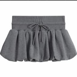 Women's Spring Fall Drawstring High Waist Puffy Bubble Mini Skirt - Flattering A-line Skirt for Slim Waist & Legs