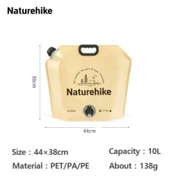 Naturehike Camping Drinking Water Bag 10L Large Capacity Portable Water Bag Folding Water Bucket Bag With Faucet Water Container