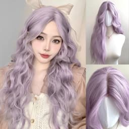 OLACARE Long Body Wave Black Brown Purple Cosplay Wigs Heat Resistant Synthetic Wigs Middle Part Natural Lolita LM Wigs Women
