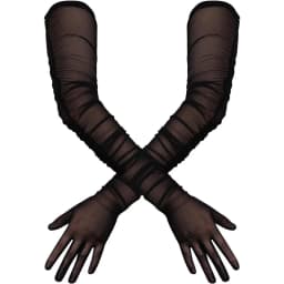 Women's Sexy Solid Transparent Elasticity Mesh Tulle 70cm Extra Long Gloves Opera Halloween Costume Cosplay Party Dance Gloves